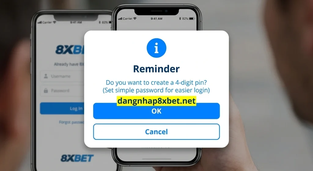 Thông báo tạo mã PIN 4 số khi đăng nhập 8xbet